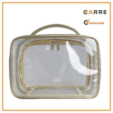 best quanzhou factory custom travel cosmetic bag clear transparen