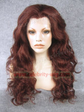 Red Long Wavy Synthetic Lace Front Wig Nicole Kidman Wig