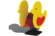 Kids play outdoor spring ride hose