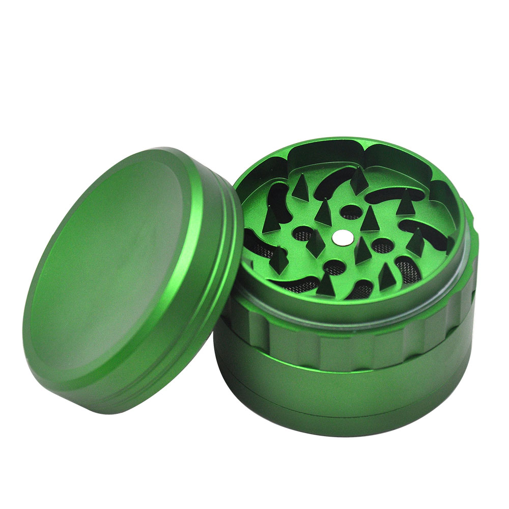 Aluminum 50MM 4 Piece Classic Style Weed Grinder Herb Grinder With Sharp Shark Teeth Herb Crusher Smoking accessories