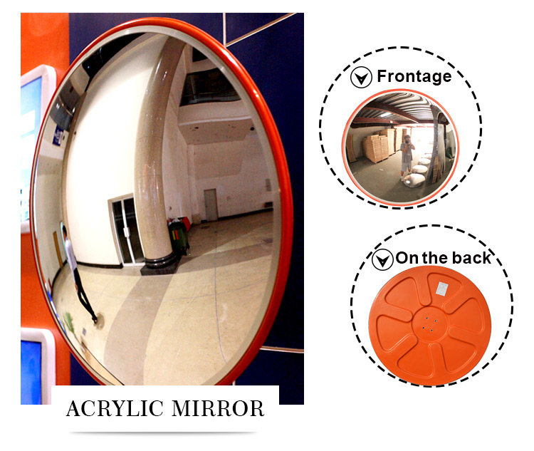 High Quality 300mm Acrylic Mirror, Orange Back Round Buy Convex Mirror Indoor Safety /