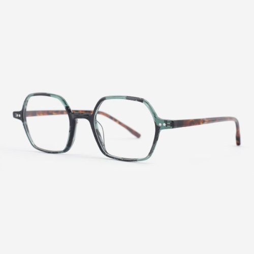 Rectangular and Bevel Acetate Unisex Optical Frames