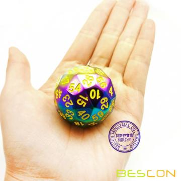 Bescon New Fantasy Schillernden Solide Metall 60 Seiten Würfel, Regenbogen Metallic D60