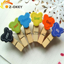 Personalized design Silk screening printing in numbers wood clips