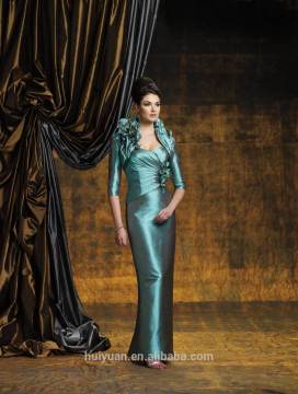 taffeta short sleeve long formal dresses