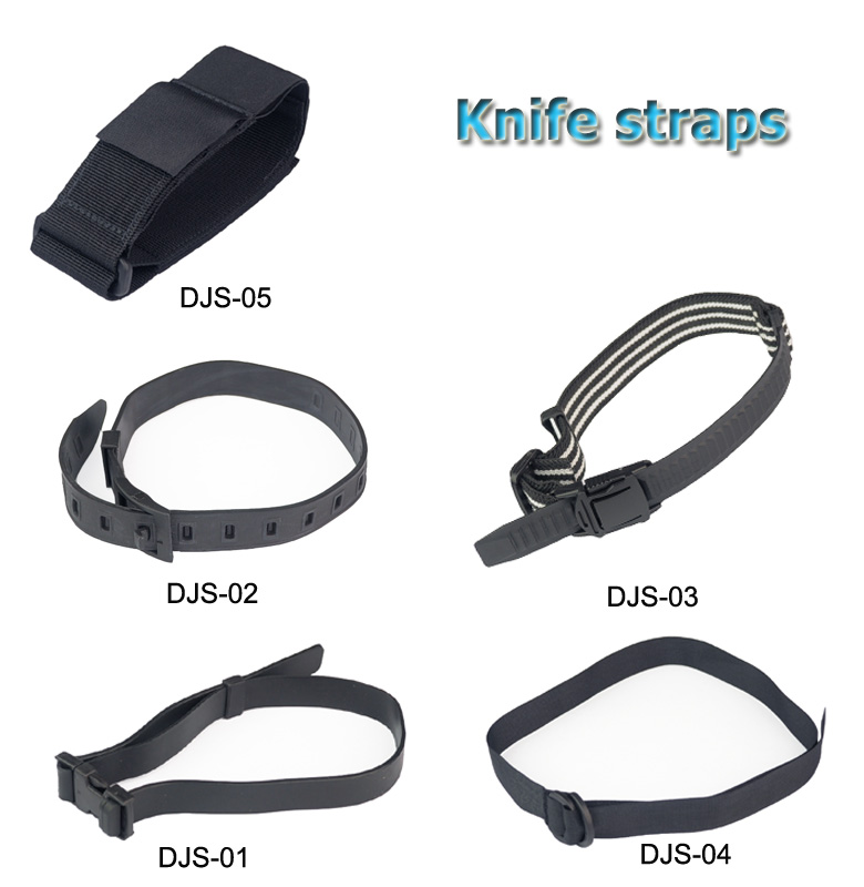 Commercial diving equipment knife straps