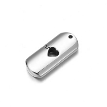 Yiwu Aceon Stainless Steel Women's Domed Rectangle Exclusive Pendant - 2024 Newest Center Hollow Heart Design