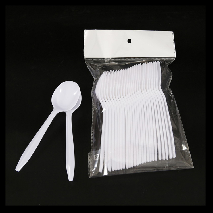 Disposable Food Grade PP Plastic Spoon Set with Napkin