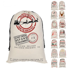 2023 Customizable Noel Canvas Cotton Gift Bags with Drawstring - Perfect Christmas Santa Sacks for Kids' Stocking Presents