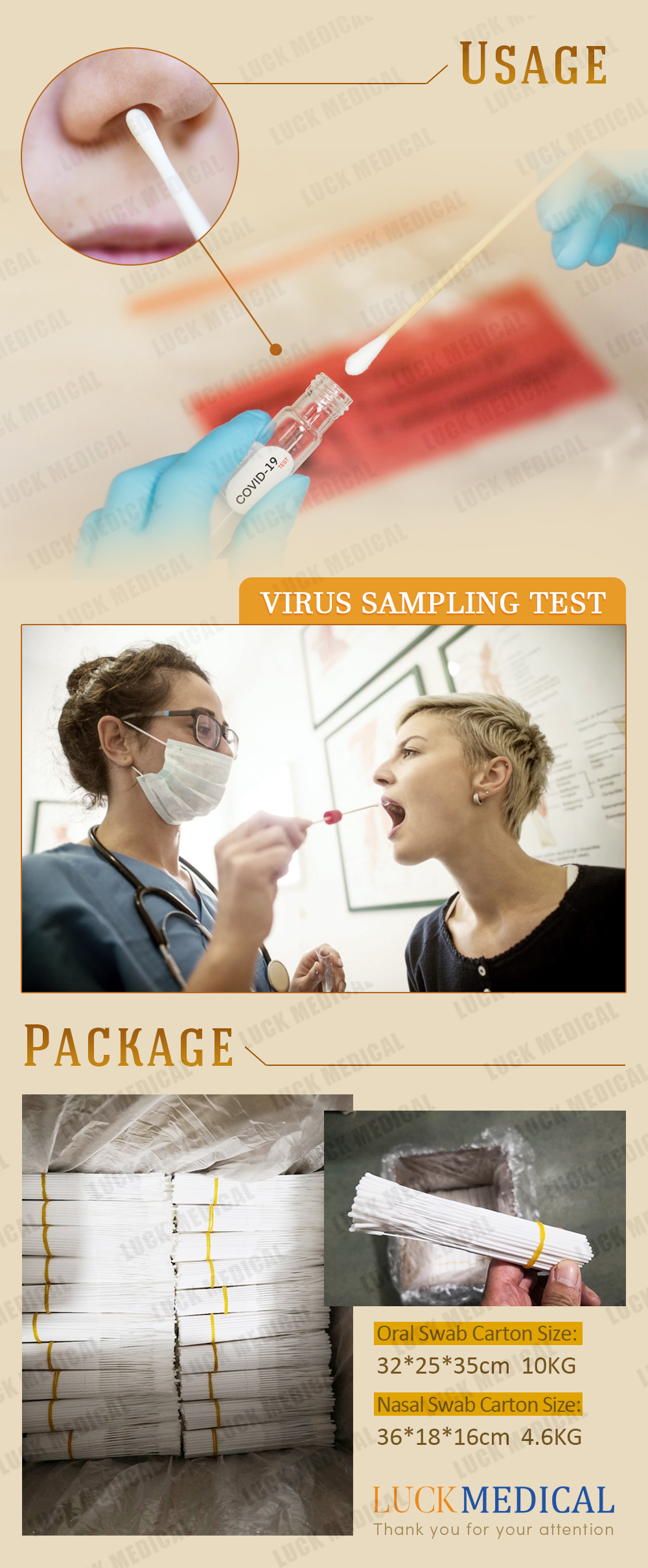 Embalaje Hisopo de transporte oral Hisopo de transporte nasal Muestreo de virus Package Oral Transport Swab Nasal Transport Swab Virus Sampling