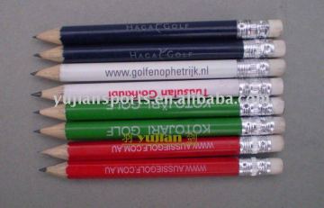 short golf pencil with eraser