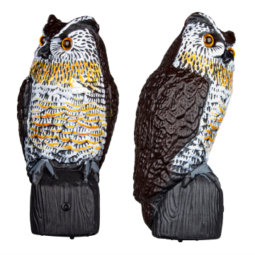 Hot Sell Eco-Friendly Solar Rechargeable Motion-Activated Bird Repellent Owl Scarecrow