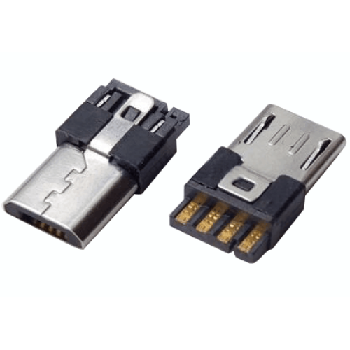 Micro USB 5P Plug συγκόλλησης μπροστά