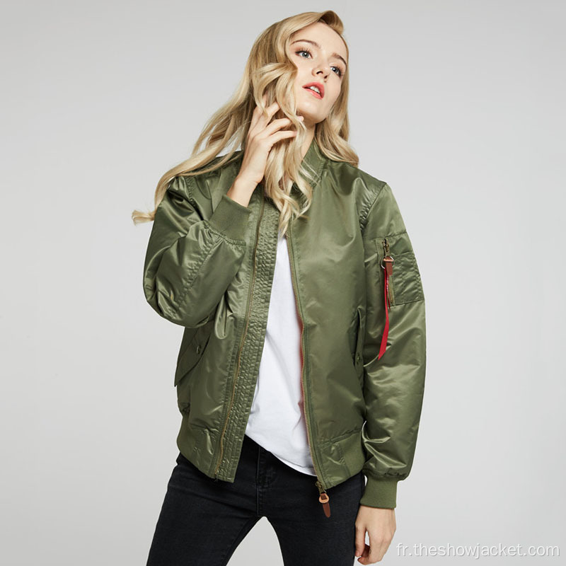 2021 Automne Loose Zipper Bomber pour femmes