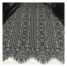 Geometry Style Nylon Eyelash Chantilly Lace Fabric for Lady Dress