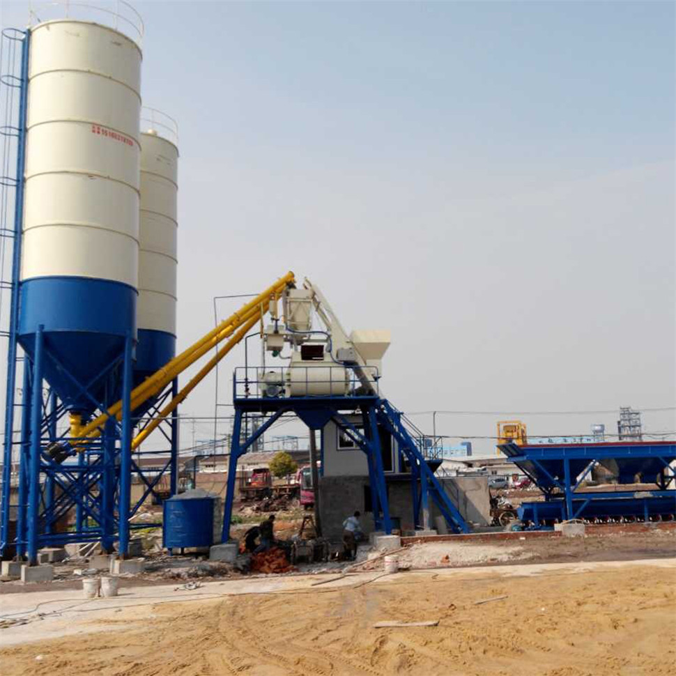 HZS75 fully automatic factory 75m3/h concrete mixing plant