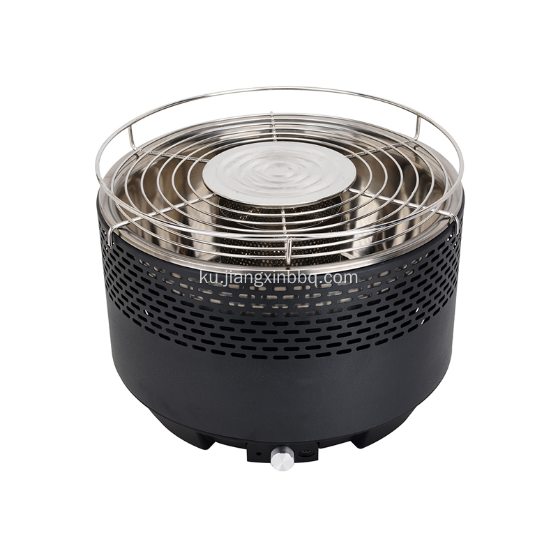 Round Smokeless Garden Outdoor komirê BBQ Grill