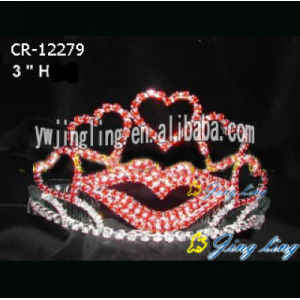 Wholesale Rhinestone Heart Pageant Valentine'S Day Crown