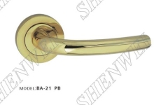 BA-21 PB brass door handle on rose