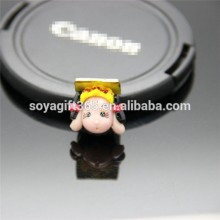 Double Braid Cute Little Girl Doll Polymer Clay Micropore Bead Fit Jewelry Making