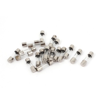 20 pcs 5 x 20 mm, 250 V 5 A Fast action cartridge fuse glass tube F 5 AL 250 V Silver + transparent