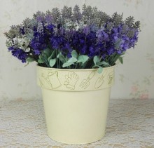 homeware spring white metal flower bucket