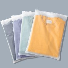 Biodegradable Frosted Zipper Clear Poly Plastic Bag for Sturdy Clothes Packaging