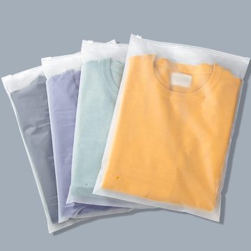 Biodegradable Frosted Zipper Clear Poly Plastic Bag for Sturdy Clothes Packaging