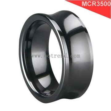 Black Ceramic Jewelry,Concaved Polished Ceramic Rings