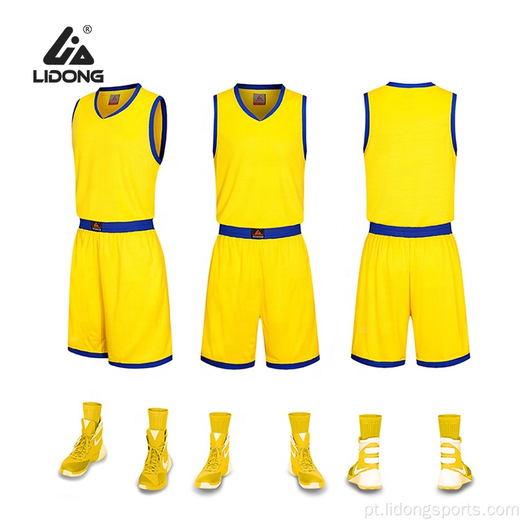 Novo design de uniforme de basquete de design camisa de basquete