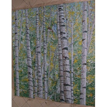 Murale in mosaico di vetro con motivo a forma di foresta all&#39;ingrosso