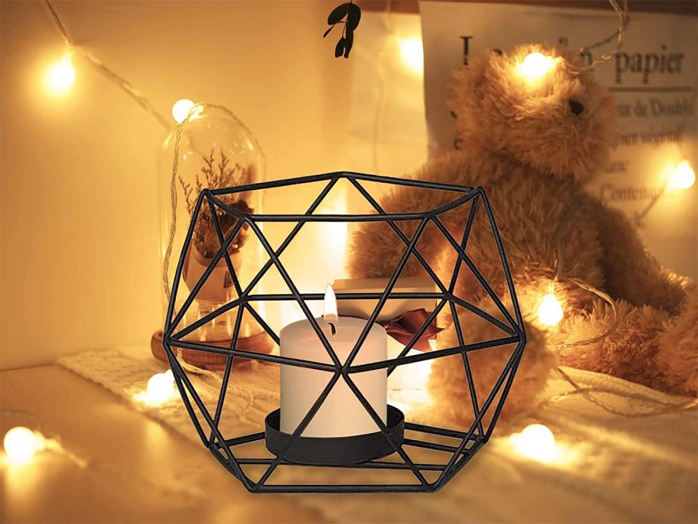 Dekorasi pemegang lilin Tealight Geometris untuk pusat meja