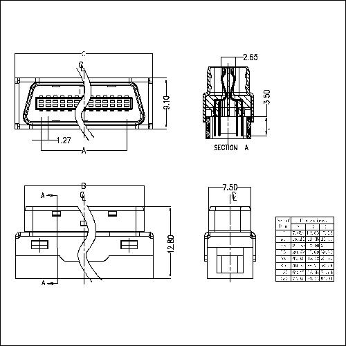 1.27mm Series Cable Plug Connector IDC Molded 1.27mm Series Cable Plug Connector IDC Molded