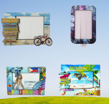 Novelty Wooden Photo Frame Refrigerator Sticker Unique Gift Idea