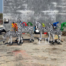 Custom fiberglass animal statue resin zebra sculpture for park decoration