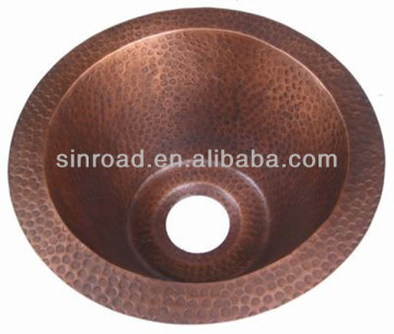 handmade round copper bar sinks