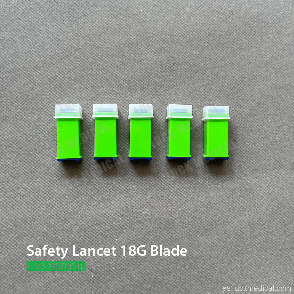 Safety Blood Lancet Blade Tipo 18G