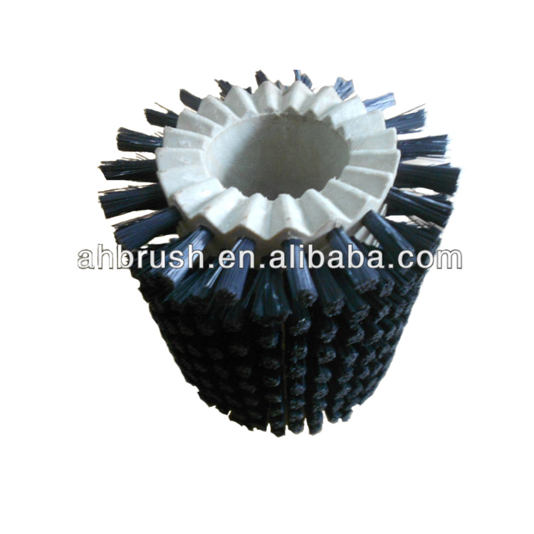 Round Black Nylon Bristle Glass Cleaning Cylinder Roller Brush