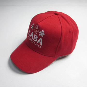 Red Flat Embroidery Sports Cap