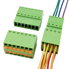 3.5mm Pitch Complete Male & Female Solderless Free-Hanging Dual-Row Spring Cage Terminal Block Set Tool-Free Press Connection