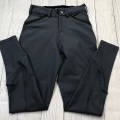 Pantalones ecuestres de niño negro silicona de rodilla