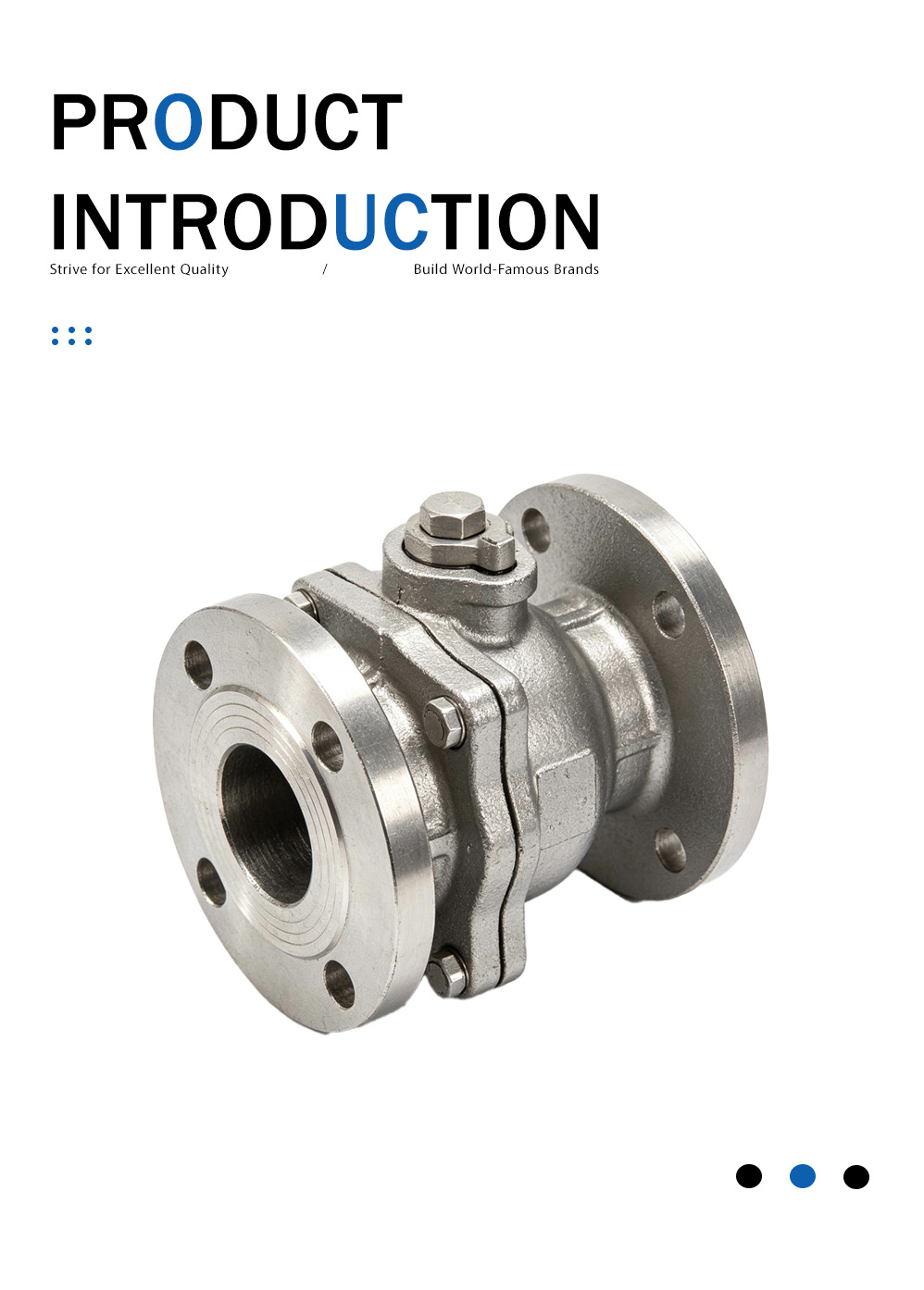 Фланцевый двухходовой шаровой клапан из нержавеющей стали Stainless Steel Flanged Two Way Ball Valve