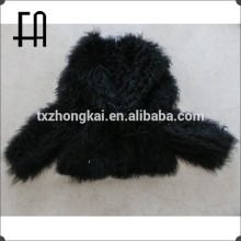 Factory price wholesale knitted fur coat/mongoliar fur knitted coat/mongolian lamb fur coat