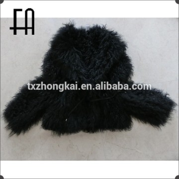 Factory price wholesale knitted fur coat/mongoliar fur knitted coat/mongolian lamb fur coat