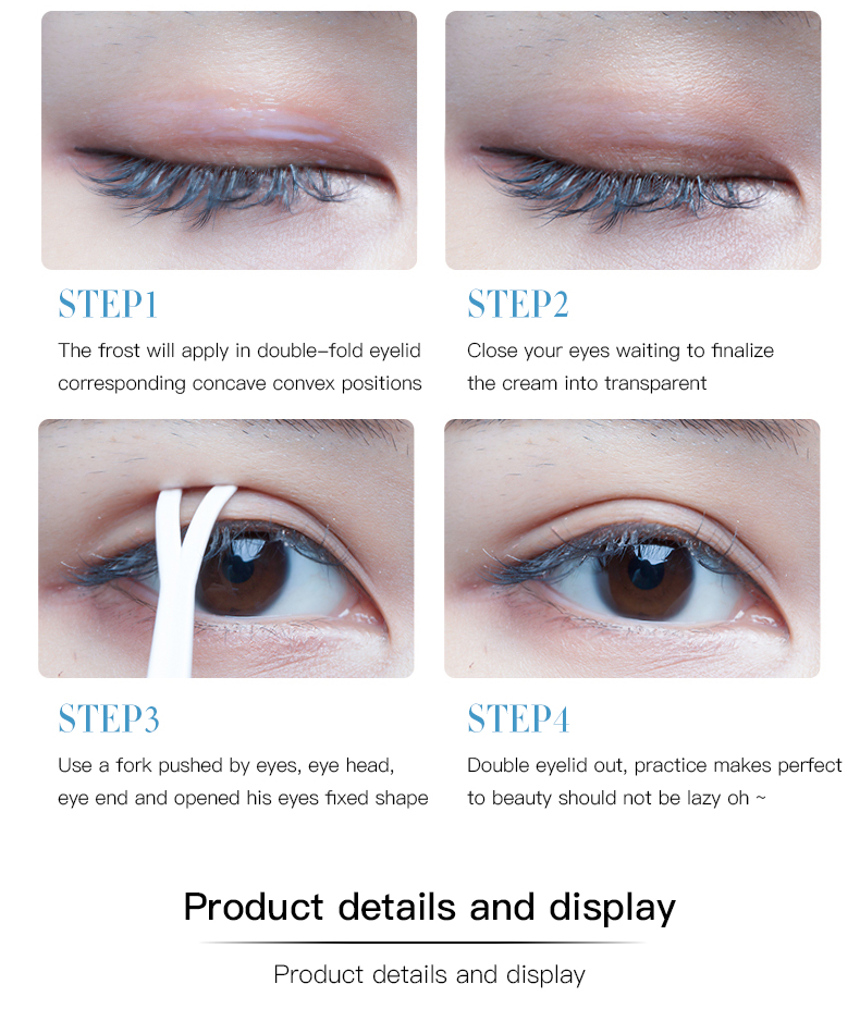 Pudaier Double-Fold Eyelids Cream Eyelids Stickers Eye Gel Long-lasting