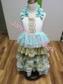 Kids Girls Green Doll Cake Dress