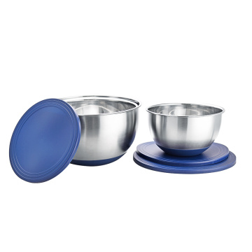 Stainless steel airtight lid mixing bowl set non-slip