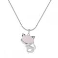 Rose Quartz Luck Fox Collier pour femmes hommes Guérisse Énergie Crystal Amulet Animal Pendant Gemstone bijoux