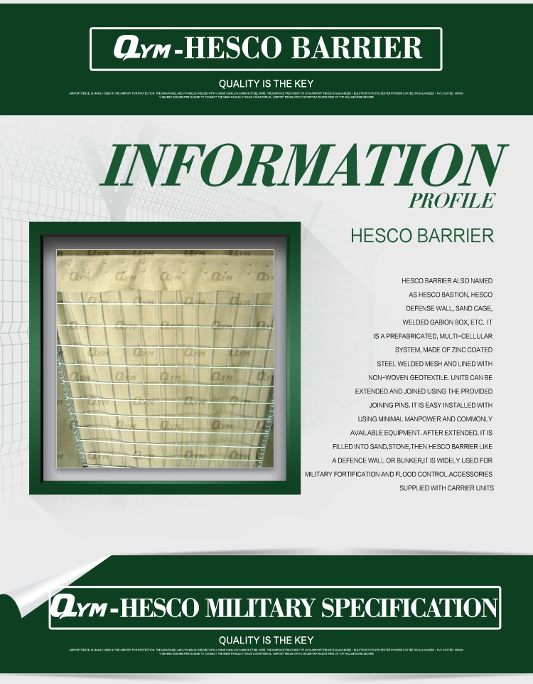 Hesco Barrier Hesco Bastion Welded Gabion Box Defence Wall