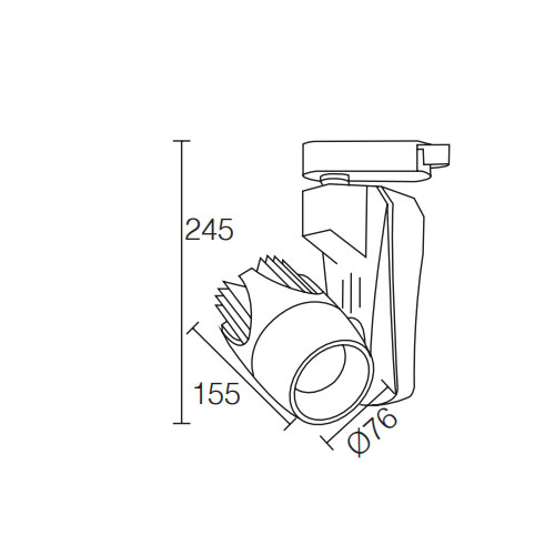 Monopoint High Voltage 35W LED Track LightofTrack Light On Wall